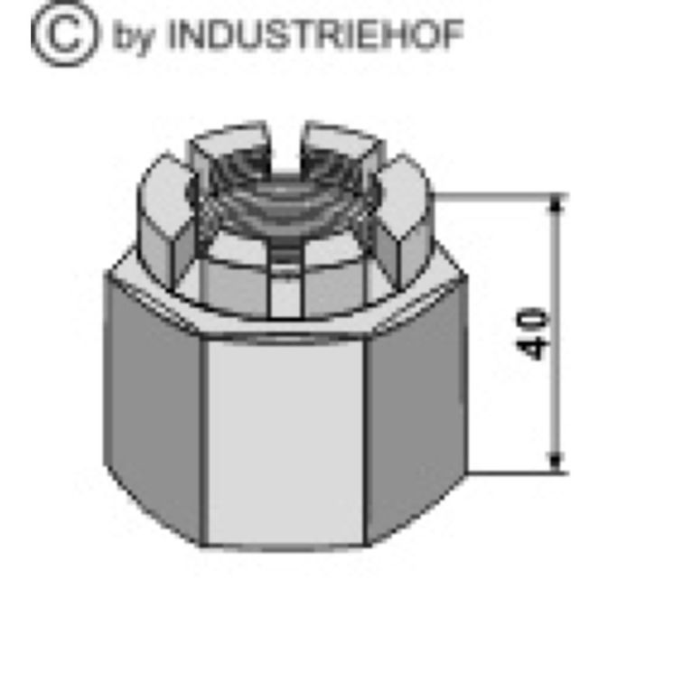Écrou à créneau d'arret pour arbre de cover crop carré 40x40mm M39x4