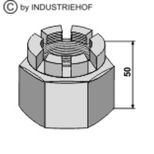 Écrou à créneau M48x2 pour arbre de cover crop en carré de 50x50mm