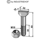 Boulon agricole à tête rectangulaire 10x65 mm TRECC avec écrou hexagonal