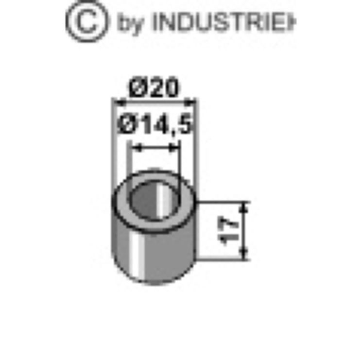 Entretoise D20mm x longueur 17mm TR 14.5mm universelle, pour débroussailleuse, pièce interchangeable