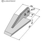 Bèche 355x200x10 entraxe 65 mm pour machine à bècher Tortella, pièce interchangeable