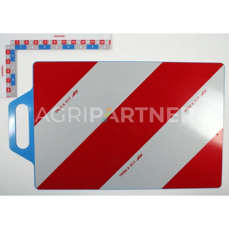 Plaque droite réfléchissante pour kit de signalisation pour semoir RIBOULEAU MONOSEM, 65034080, pièce origine