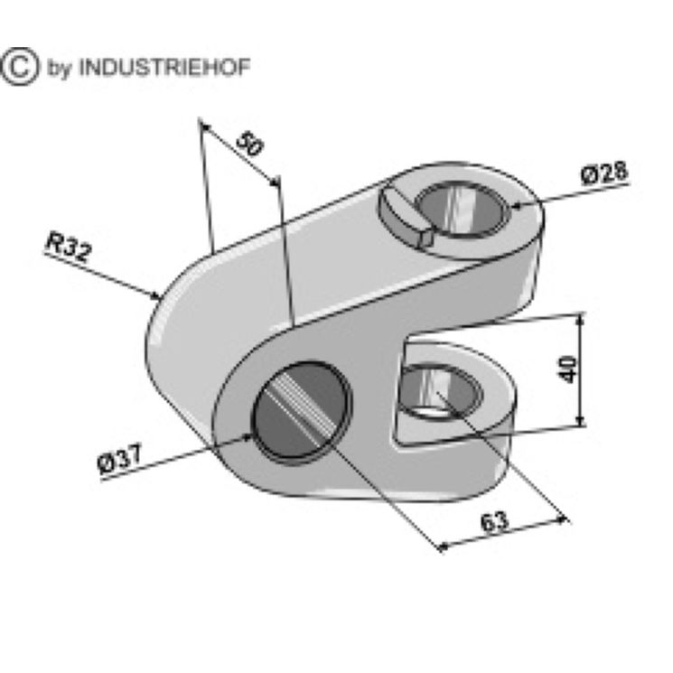 Articulation de rechange pour barre de poussée hydraulique N3 Ø37