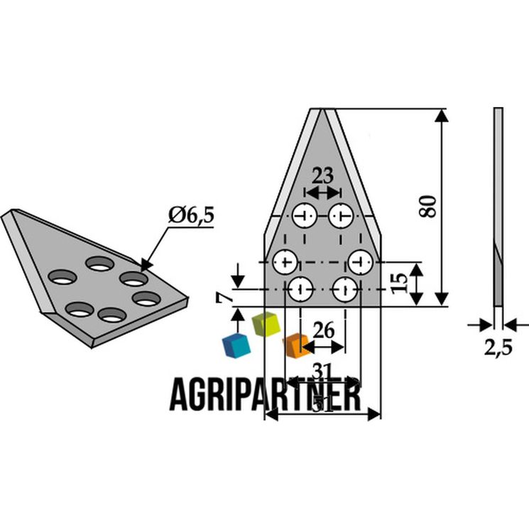 Couteau de mélangeuse FRASTO, STORTI, WALKER, DELAVAL, 94832801, 16800026, pièce interchangeable