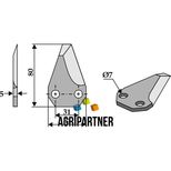 Couteau de mélangeuse SGARIBOLDI, CL07.006, droit, pièce interchangeable