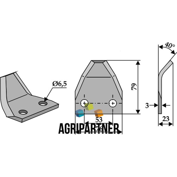 Couteau de mélangeuse LUCLAR, STORTI, 011099-SG-1, pièce interchangeable