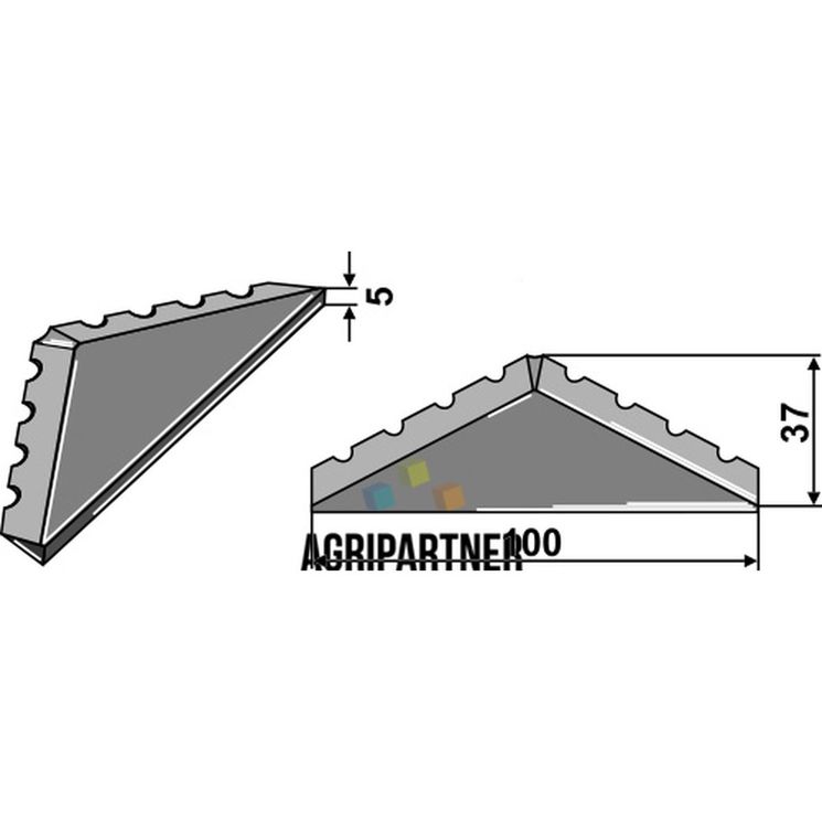 Contre-lame à souder mélangeuse SGARIBOLDI, 100x37x5 mm, pièce interchangeable