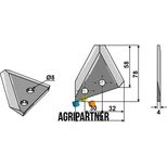 Couteau de mélangeuse AGM, trous 8 mm, 78x74x4 mm, pièce interchangeable