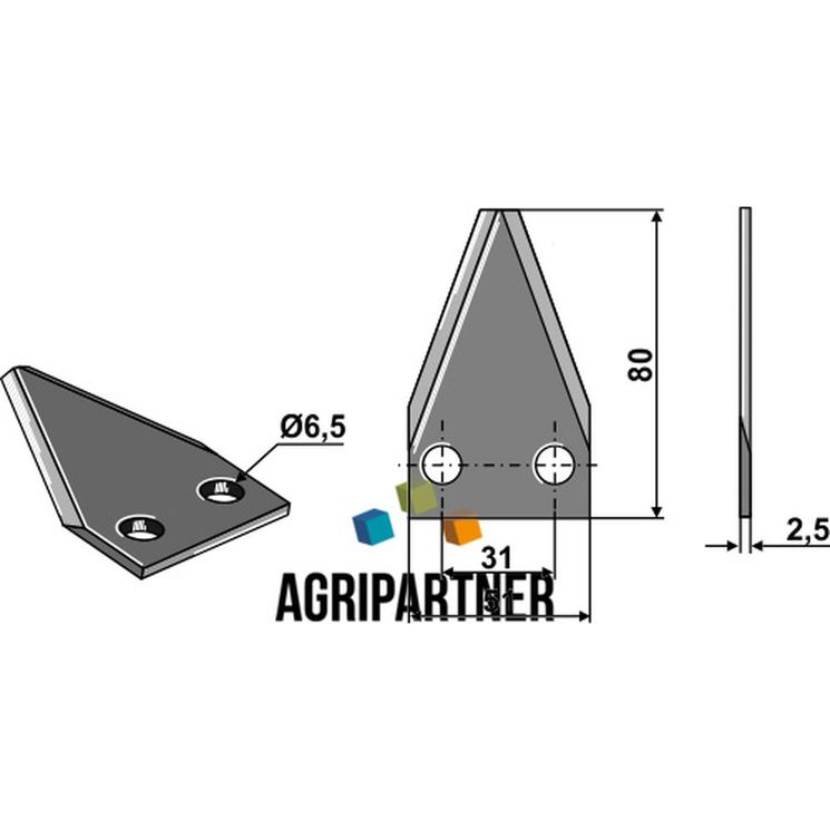 Couteau de mélangeuse DELAVAL, 94832901, pièce interchangeable