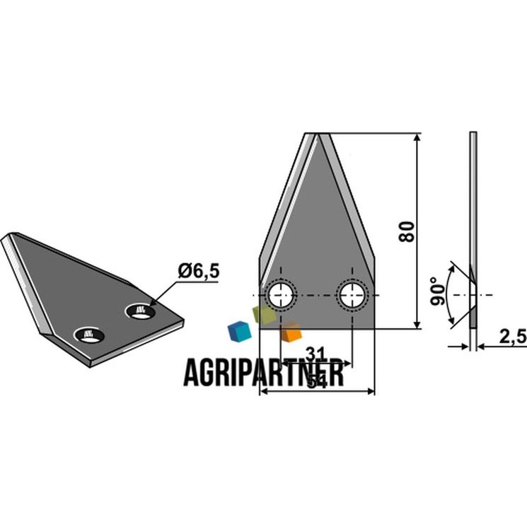 Couteau de mélangeuse DELAVAL, 94833001, pièce interchangeable