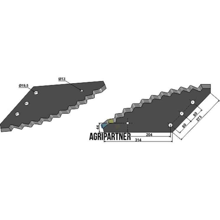 Couteau de mélangeuse BELMAC, trous 13/19,5 mm, pièce interchangeable