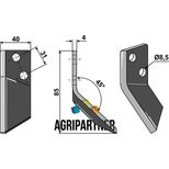 Couteau de mélangeuse DELAVAL, trous 8,5 mm, droit, pièce interchangeable