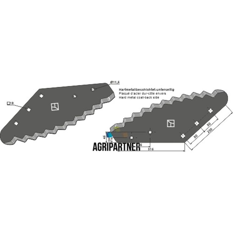 Couteau de mélangeuse FARESIN, 514007950, renforcé au carbure, pièce interchangeable