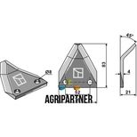 Couteau de mélangeuse FARESIN, trous 8 mm, 83x76x4 mm, pièce interchangeable