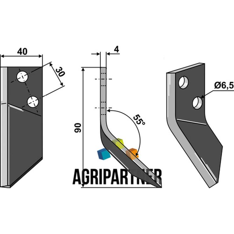 Couteau de mélangeuse SGARIBOLDI, CL07.002, gauche, pièce interchangeable