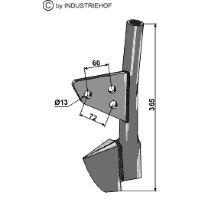 Tube de descente arrière, 9008.61.01, pour semoir Rabewerk, pièce interchangeable