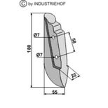 Pointe de soc 180x55x22 mm, pour semoir Accord Kverneland, 495924 - 494266, pièce interchangeable