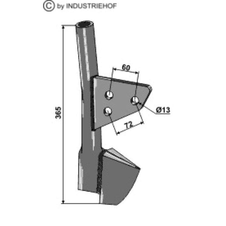 Tube de descente avant, 9008.61.02, pour semoir Rabewerk, pièce interchangeable