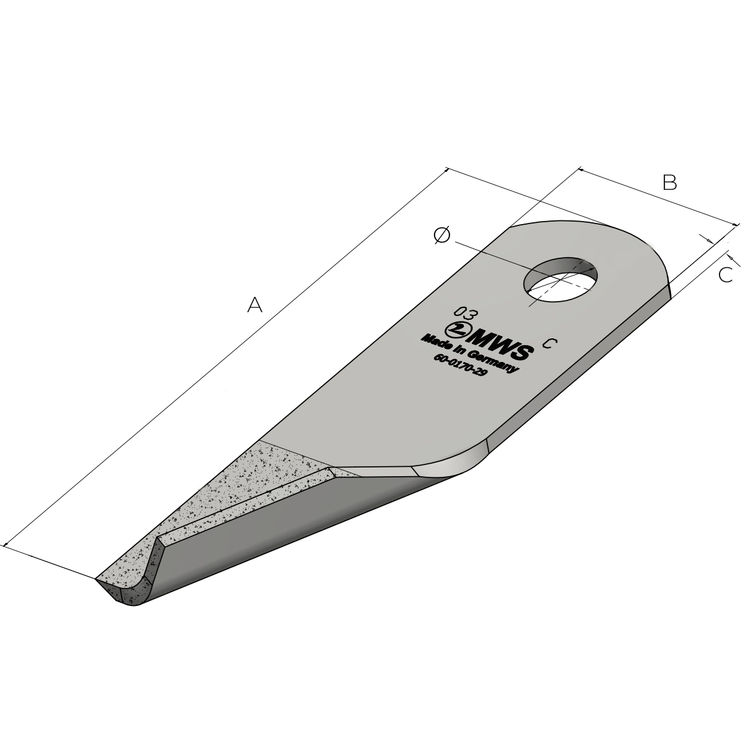 Couteau de broyeur à paille pour moissoneuse-batteuse John Deere 187x51x4.9mm, HXE22820, pièce interchangeable