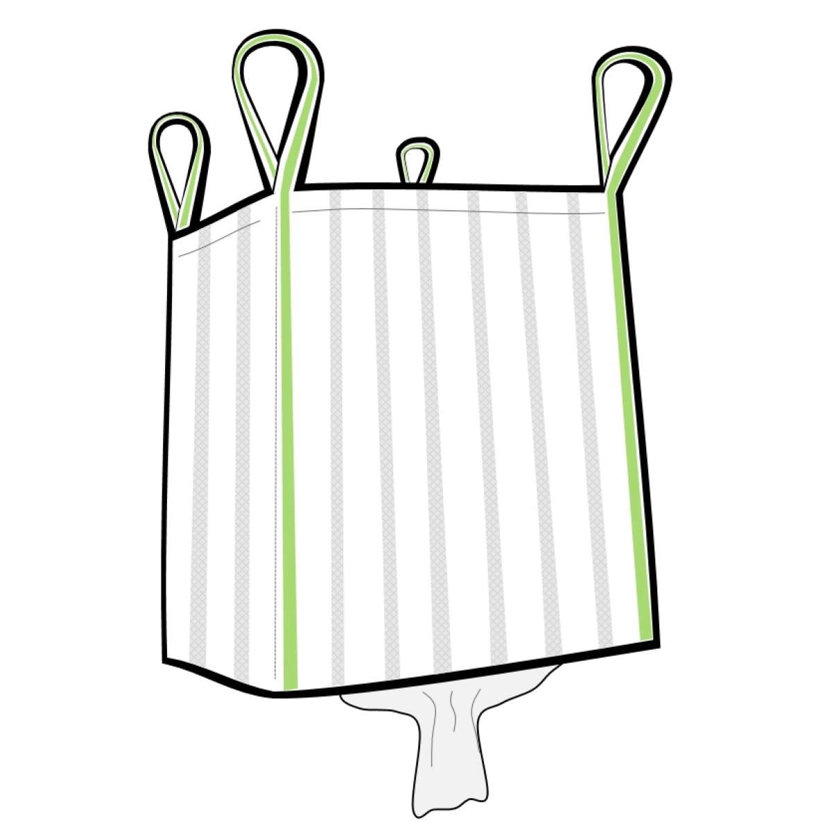 Sac Big Bag toile ventilée, type 1 m³ avec jupe de vidange, capacité 1000 Kg