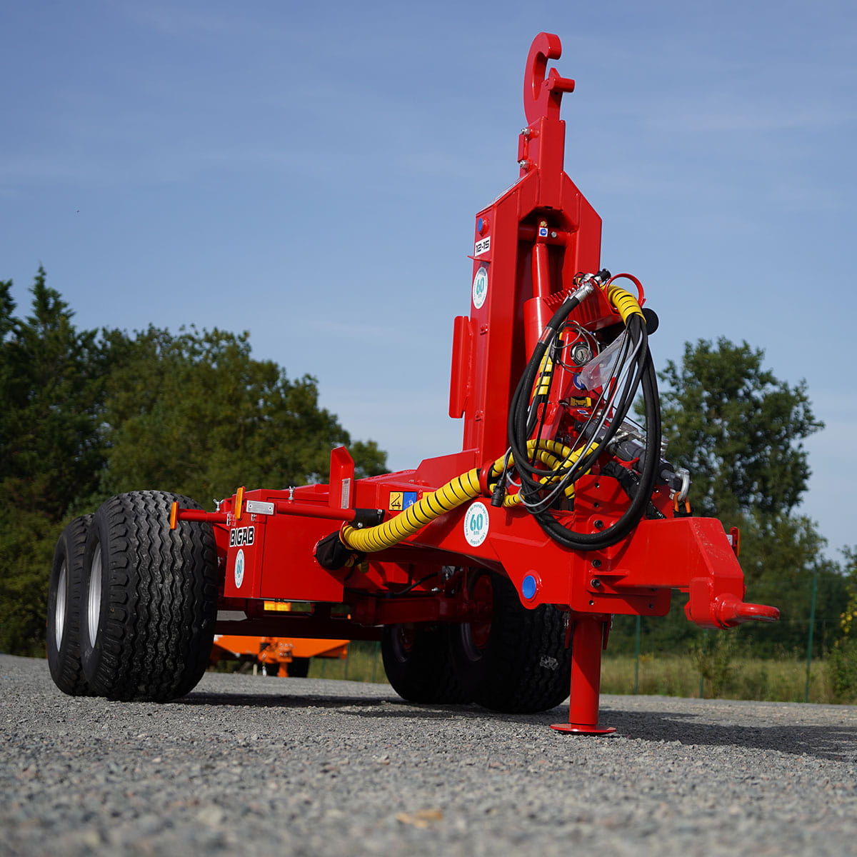 Porte-caissons, CU à partir de 10T, essieu tandem à balancier, avec homologation française 25km/h, BIGAB