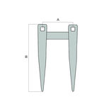 Doigt double pour moissonneuse-batteuse Laverda 157x76x106mm 1896130, pièce interchangeable