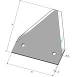 Section dents lisses recto-verso pour moissonneuse-batteuse Fortschritt, 75x76x2mm, Ø5.3mm, 4105000981, pièce interchangeable