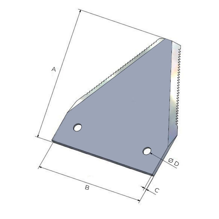 Section dentelé pour moissonneuse-batteuse Massey Ferguson, 83x76x2.7mm, Ø5.7mm, 206236M1H, pièce interchangeable