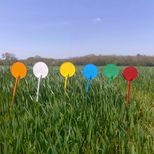 Pack arc-en-ciel : 150 jalons agricoles en 6 couleurs : jaune, blanc, orange, vert, bleu et rouge, JALON'NET