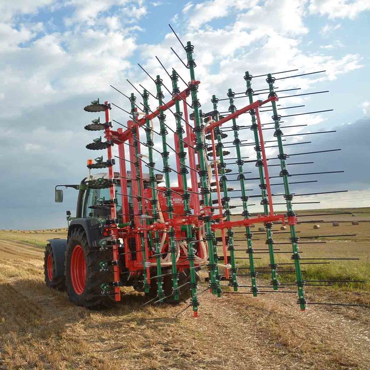 Herse à paille BM pour la gestion des résidus de culture, 7,50 et 9,00 mètres, option disques ouvreurs frontaux, AGRO-MASZ