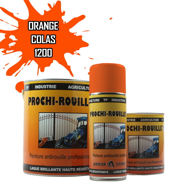 Peinture agricole PROCHI-ROUILLE brillante, Orange, 1200, COLAS