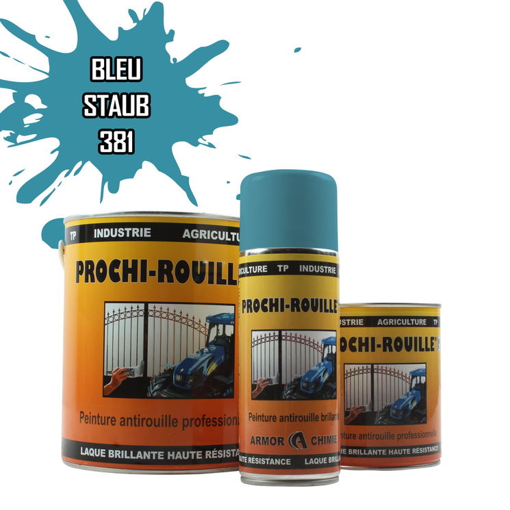 Peinture agricole PROCHI-ROUILLE brillante, bleu, 381, STAUB