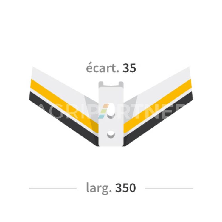 Aileron avec plaquettes carbure et rechargement 350x12mm Ø12mm pour déchaumeur à dents, cultivateur, matériel viticole