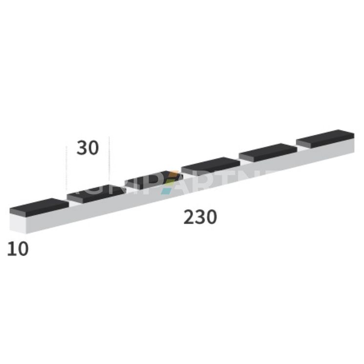 Mise à souder carbure 230x10mm, 6 plaquettes séparées de 30 mm x 10 mm pour herse et rotor, UNIVERSEL