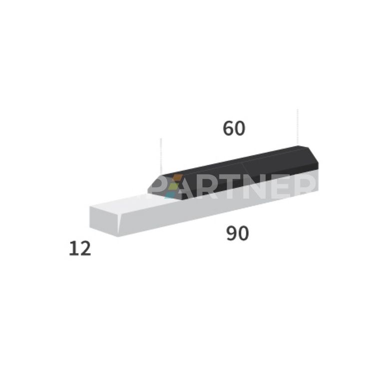 Mise à souder carbure 90x12x10mm pour herse et rotor UNIVERSEL, longueur du carbure 60mm, pièce interchangeable