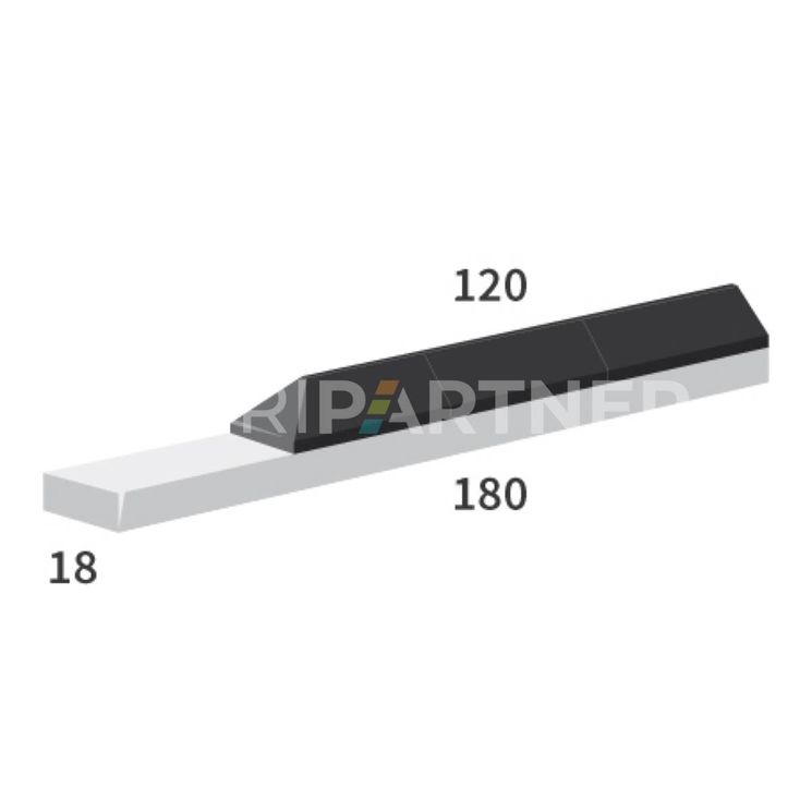 Mise a souder carbure 180x18x10mm, 3 plaquettes triangulaire pour herse et rotor, UNIVERSEL