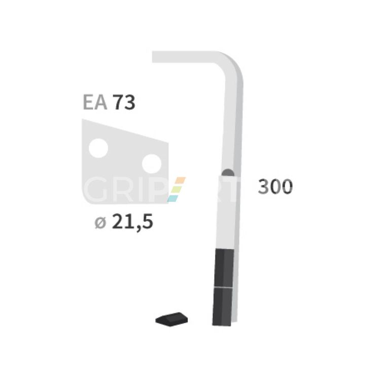 Dent carbure, 3 pastilles 3x30mm + rechargement, pour herse rotative, LEMKEN Zirkon 12, 300x18mm, Ø21,5mm, entraxe 73mm, 3377032, droite, pièce interchangeable