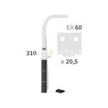 Dent carbure, 5 pastilles 5x30mm, pour herse rotative, VICON, 310mm, Ø20,5mm, entraxe 60mm, 7U00034, gauche, pièce interchangeable