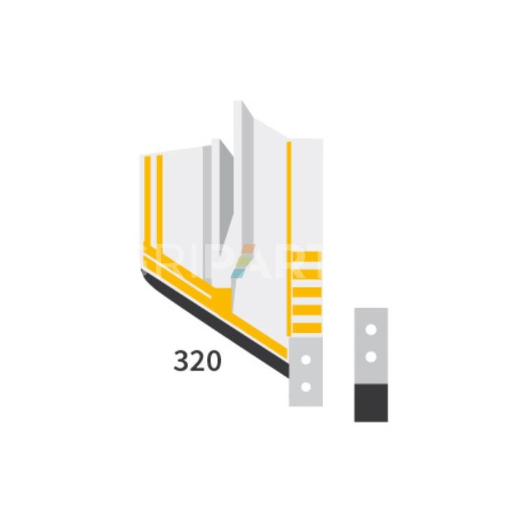 Soc carbure inférieur pour décompacteur AGRISEM 520x320x30 mm avec pointe boulonnée, droit, nouveau modèle, pièce interchangeable