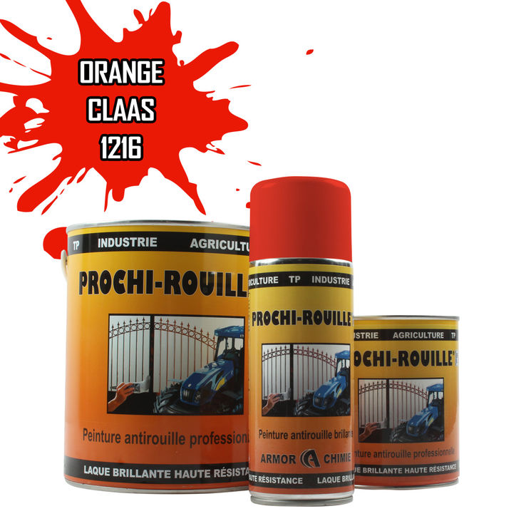 Peinture agricole PROCHI-ROUILLE brillante, Orange, 1216, CLAAS