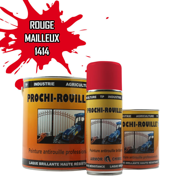 Peinture agricole PROCHI-ROUILLE brillante, Rouge NEW, 1414, MAILLEUX