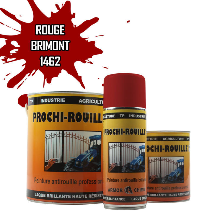 Peinture agricole PROCHI-ROUILLE brillante, Rouge, 1462, BRIMONT, Pot 2,5 L