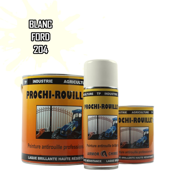 Peinture agricole PROCHI-ROUILLE brillante, Blanc NEW, 204, FORD