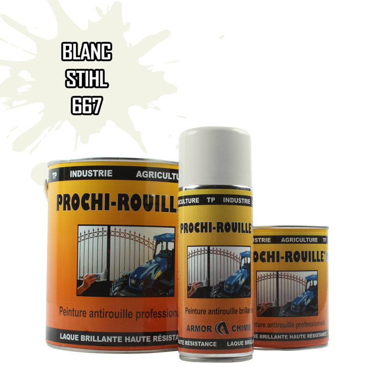 Peinture agricole PROCHI-ROUILLE brillante, Blanc, 667, STIHL