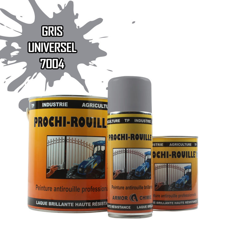 Peinture agricole PROCHI-ROUILLE brillante, Gris de sécurité, RAL 7004, UNIVERSEL