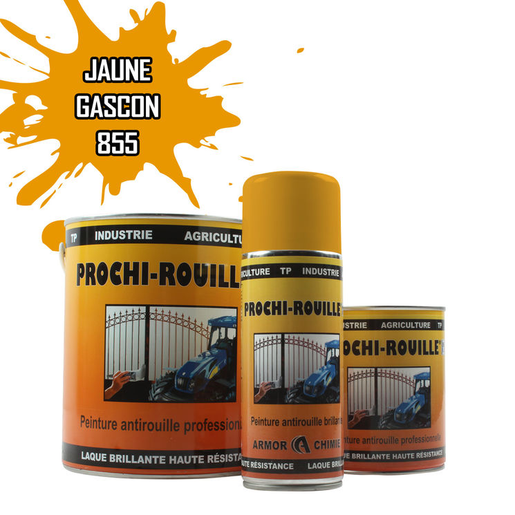 Peinture agricole PROCHI-ROUILLE brillante, Jaune, 855, GASCON