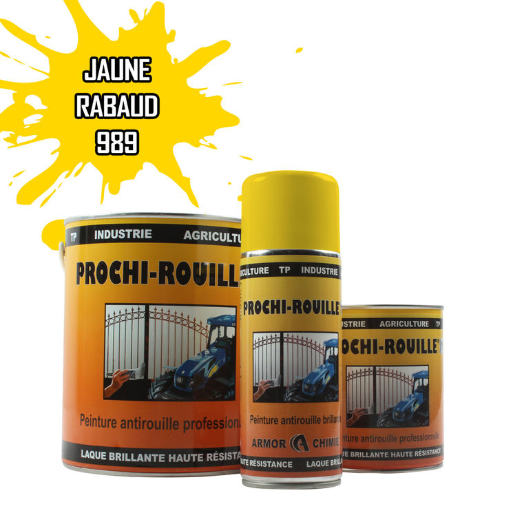 Peinture agricole PROCHI-ROUILLE brillante, jaune, 989, RABAUD