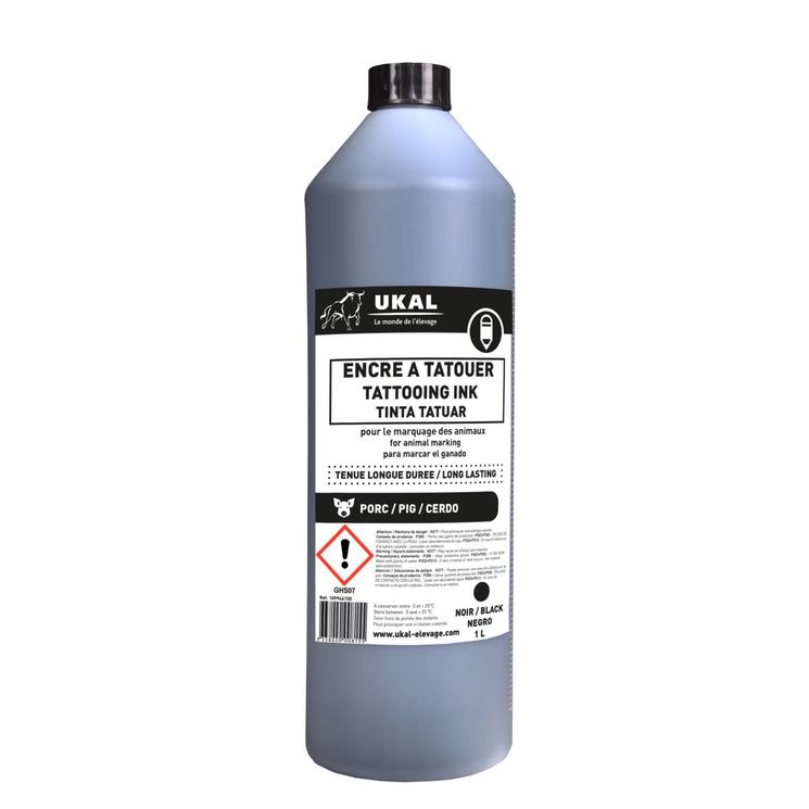 Encre à tatouer noir haut de gamme 1000 ml, RAIDEX