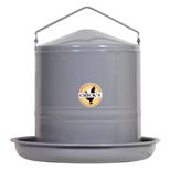 Abreuvoir métal gris 10 litres, pour poule et volaille, CHICK'A