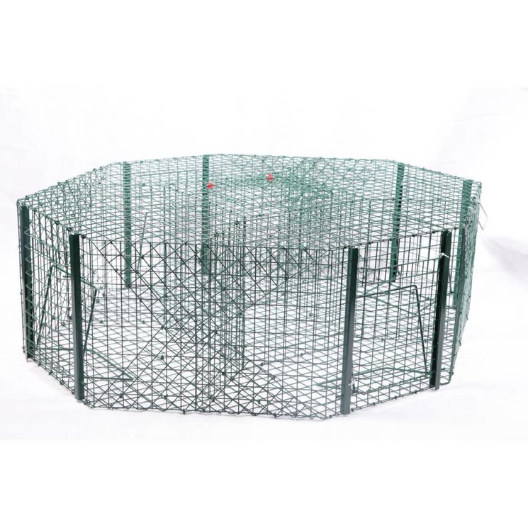 Cage à pie octogonale avec 4 entrées fermeture par perchoir basculant, 30,5x100x88 cm, BOXTRAP